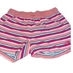 The North Face size medium pink striped shorts front slash pockets